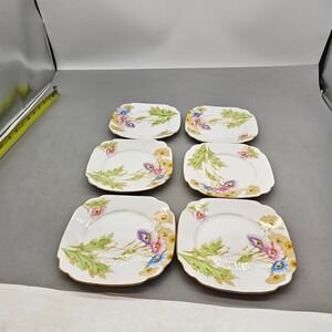 Royal Standard Somerset Bone China Bread Butter Plates Set of 6 Floral Gold Rim